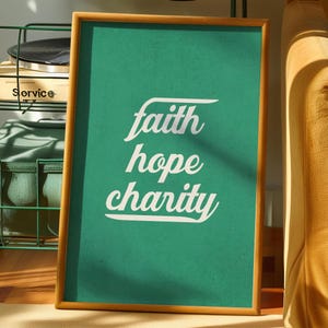 Christian Virtues Poster - Faith Hope Charity Wall Art