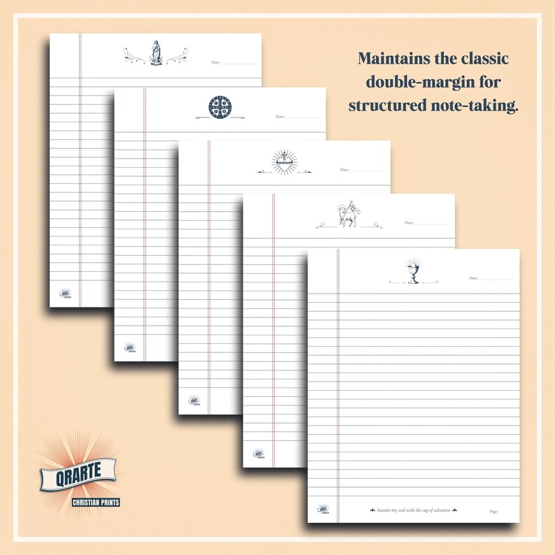 Catholic Legal Pad Printable, Traditional Devotional Stationery (Digital Download) Bild 7