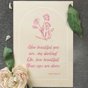 Biglietto di auguri per San Valentino con citazione del Cantico dei Cantici, invito "Sii il mio San Valentino" per la persona amata, regalo di San Valentino con citazione della Bibbia per lei