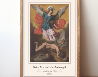 Saint Michael the Archangel Poster, Catholic Baroque Art for Home Decor (Digital Download)