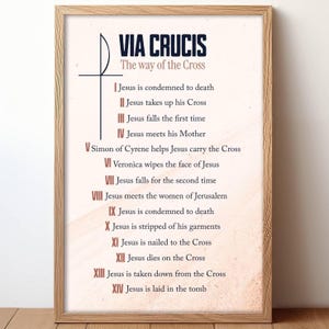 Stations of the Cross Poster - Via Crucis Educational Print