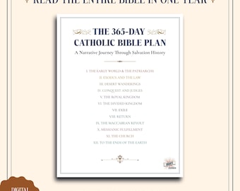365 Day Catholic Bible Reading Plan: Yearly Scripture Guide Printable PDF (Digital Download)
