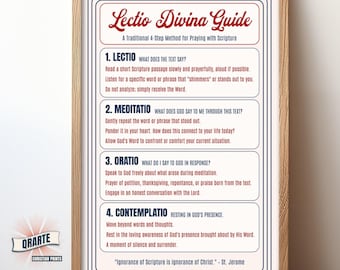 Lectio Divina Guide Poster: Catholic Scripture Prayer Chart (Digital Download)