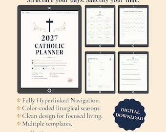 2027 Catholic Digital Planner with Traditional Liturgical Calendar (Digital Download)