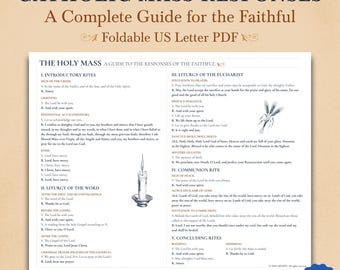 Catholic Mass Responses Guide: Us Letter PDF (Digital Download)
