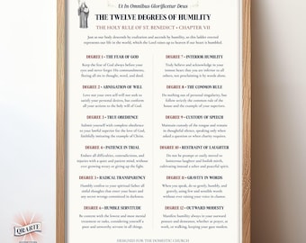 The Twelve Degrees of Humility Poster, St Benedict Holy Rule (Digital Download)