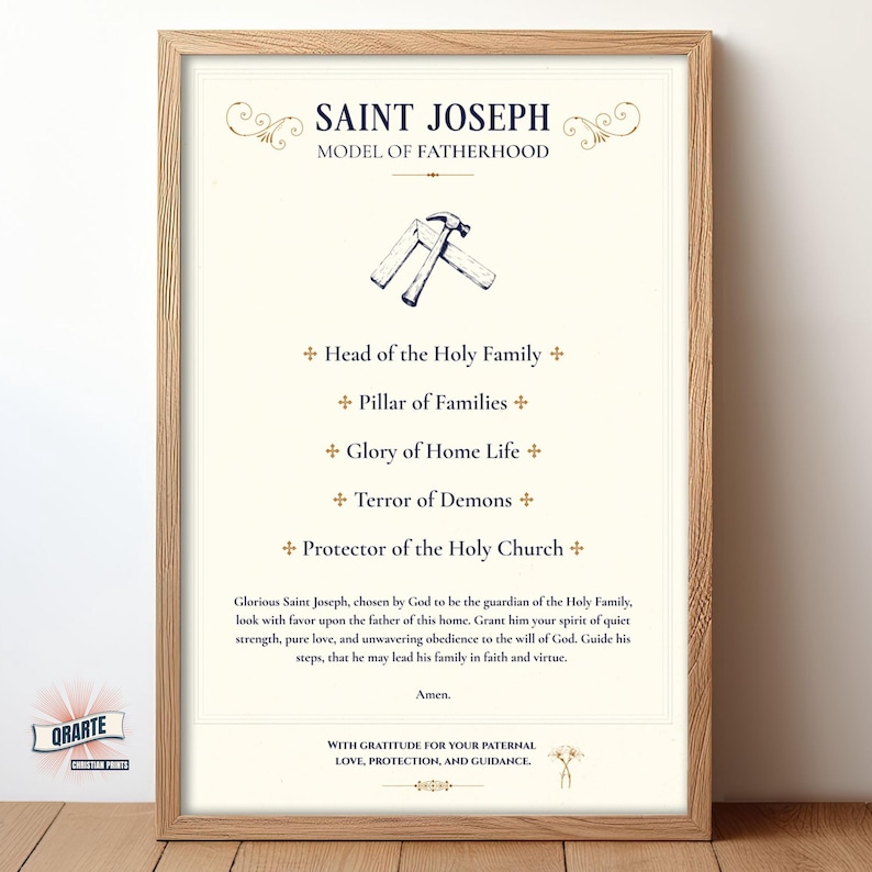 St. Joseph Poster: Model of Fatherhood Saint Joseph Feast Day (digital ...