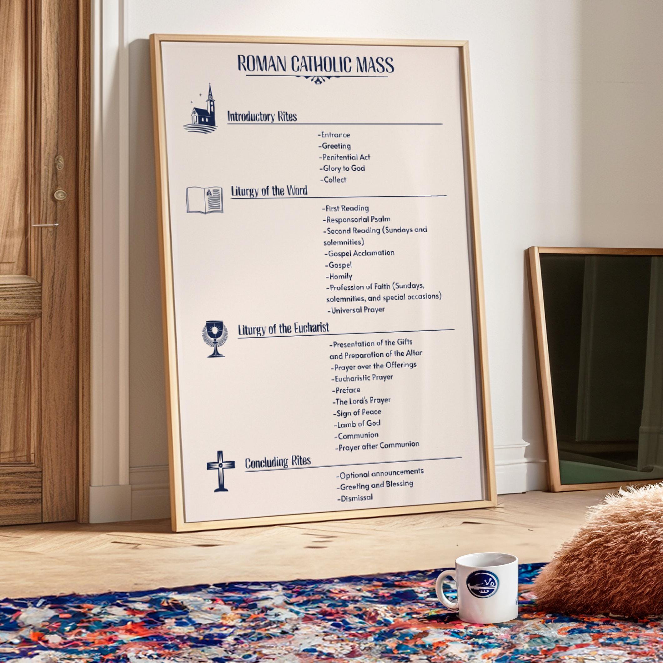Catholic Inkography Infographic Poster of the Catholic Mass: Liturgical Educational Wall ...