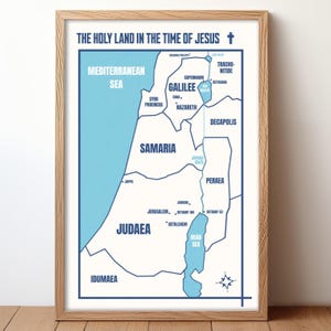 Historisches Kartenplakat des alten Israel, Vintage Wandkunst für Wohnkultur, Lerngeschenk, Biblische Geschichtsdekor, Jesus Palästina Karte