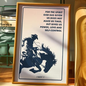 American Cowboy Christian Art - Gospel Quote Wall Decor