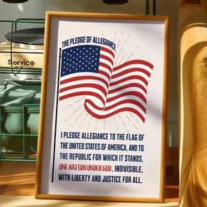 One Nation Under God &#39;Poster - Amerikanischer Patriot Wandkunst