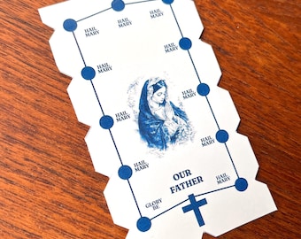 Printable Mini Rosary Card: Virgin Mary, Catholic Prayer (Digital Download)