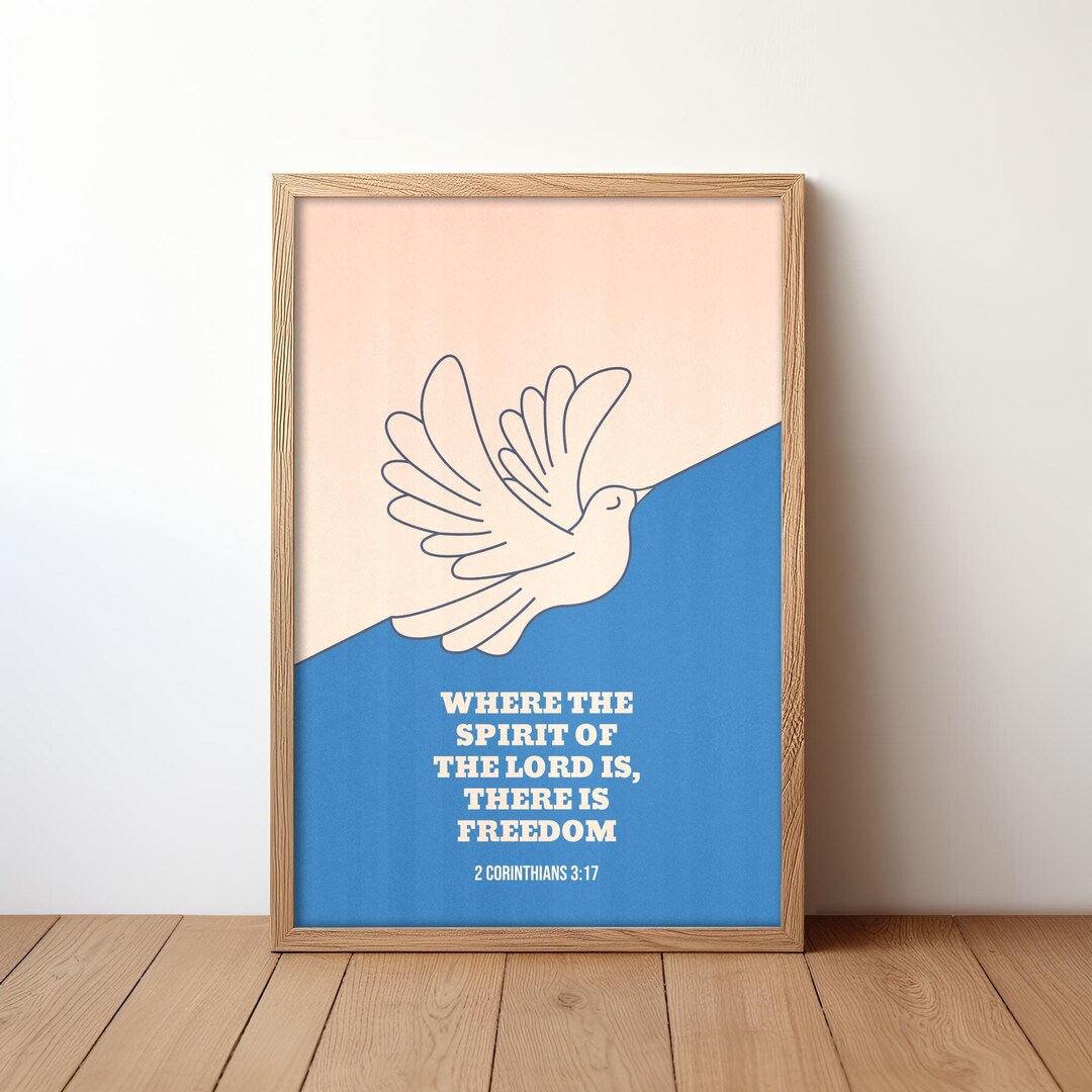 Where the Spirit of the Lord is Poster: Catholic Bible Verse Art ...
