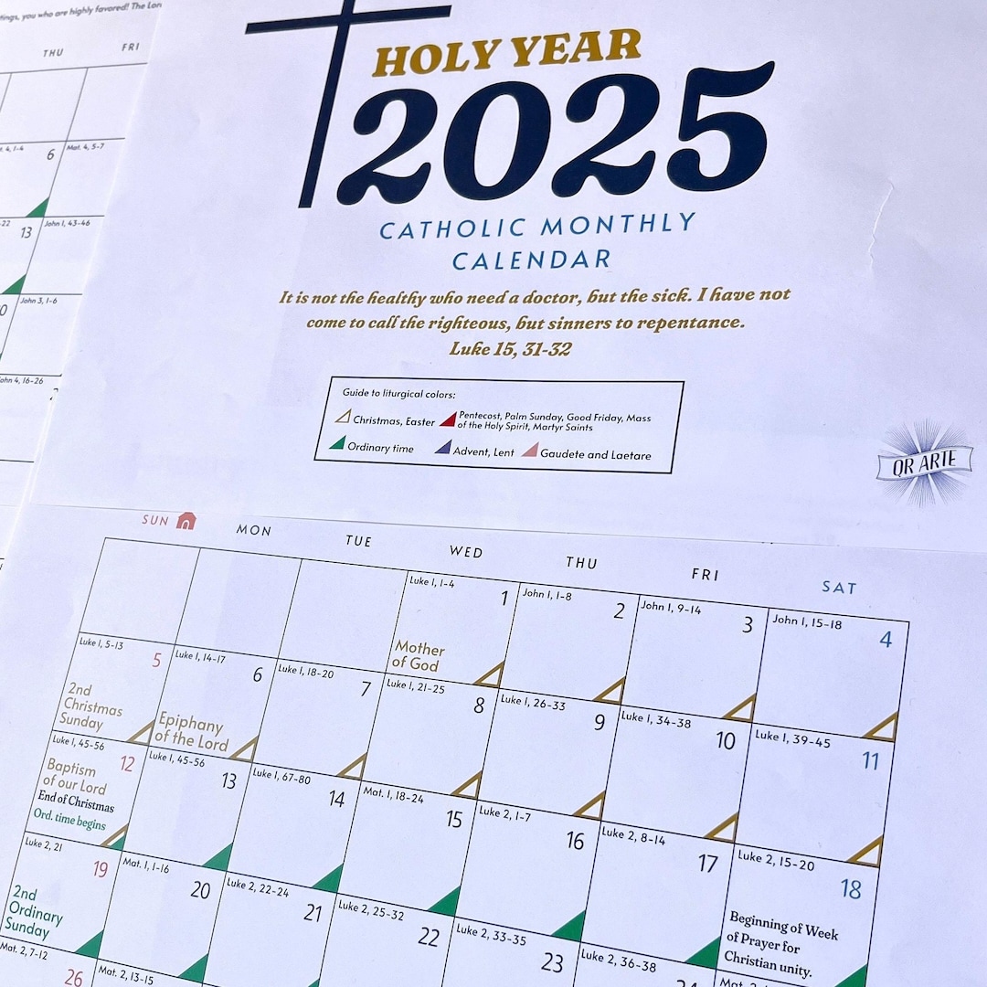 Printable PDF Catholic Monthly Liturgical Calendar 2025 - Christian Year Calendar - Religious Planner With Feasts and Solemnities - Etsy printable-pdf-catholic-monthly-liturgical-calendar-2025-christian-year-calendar-religious-planner-with-feasts-and-solemnities-etsy