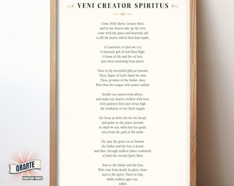 Veni Creator Spiritus Catholic Poster: Holy Spirit Prayer (Digital Download)
