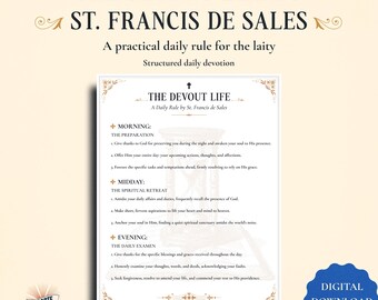 St. Francis de Sales The Devout Life Daily Rule: Catholic Prayer Print (Digital Download)