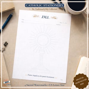 Catholic Stationery Set, J.M.J. Letterhead, Academia Note Paper, Religious Writing (Digital Download)