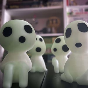 Glow in the Dark 3D Printed Forest Spirit Inspired Kodama Figurines