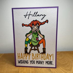 Tarjeta de cumpleaños de Pippi Calzaslargas imagen 8