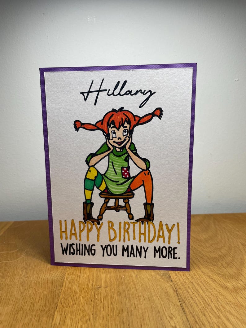 Tarjeta de cumpleaños de Pippi Calzaslargas imagen 8