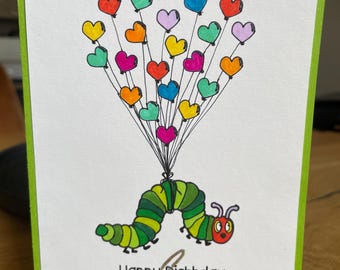 Carte d'anniversaire La chenille qui fait des trous
