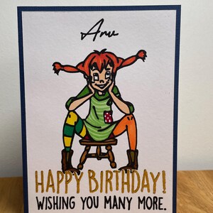 Tarjeta de cumpleaños de Pippi Calzaslargas imagen 10