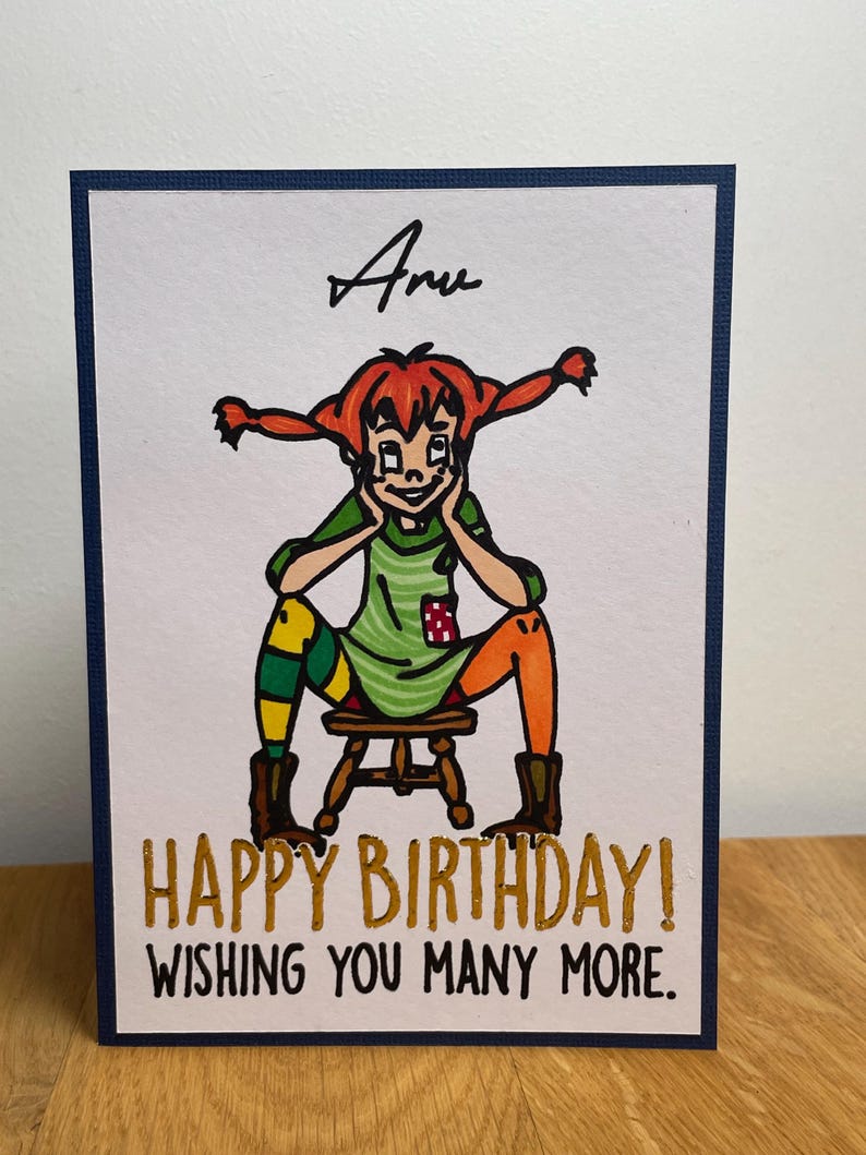 Tarjeta de cumpleaños de Pippi Calzaslargas imagen 10