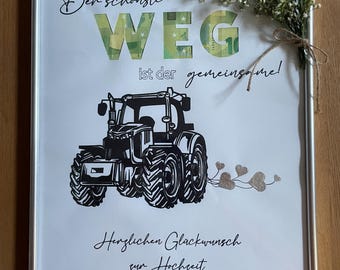 Geldgeschenk Hochzeitstraktor