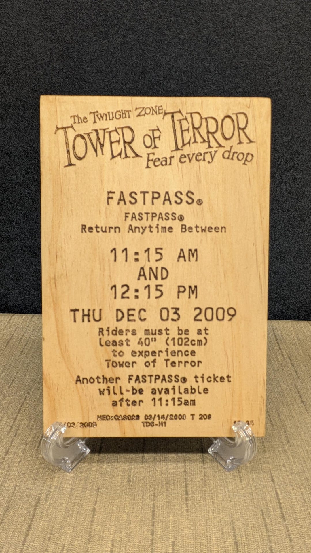 Disney Fast Pass Tower of Terror Sign CNC Engraved in Wood - Etsy