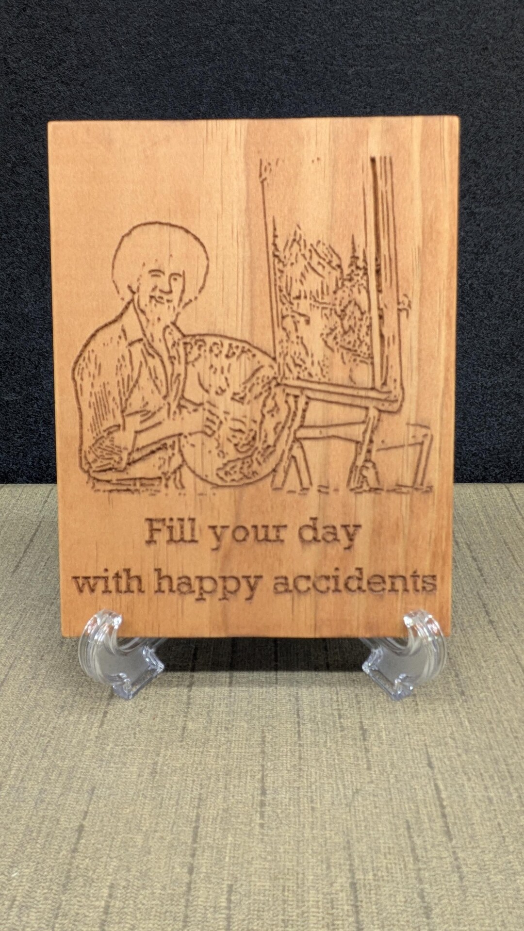Bob Ross Sign CNC Engraved in Wood - Etsy