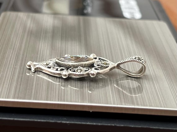 925 Abalone Shell & Marcasite Insert Sterling Sil… - image 15