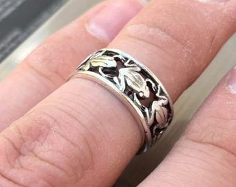 925 Vintage Sterling Silver Leapfrog Band Ring Sz 7.25 ( 17.5mm )