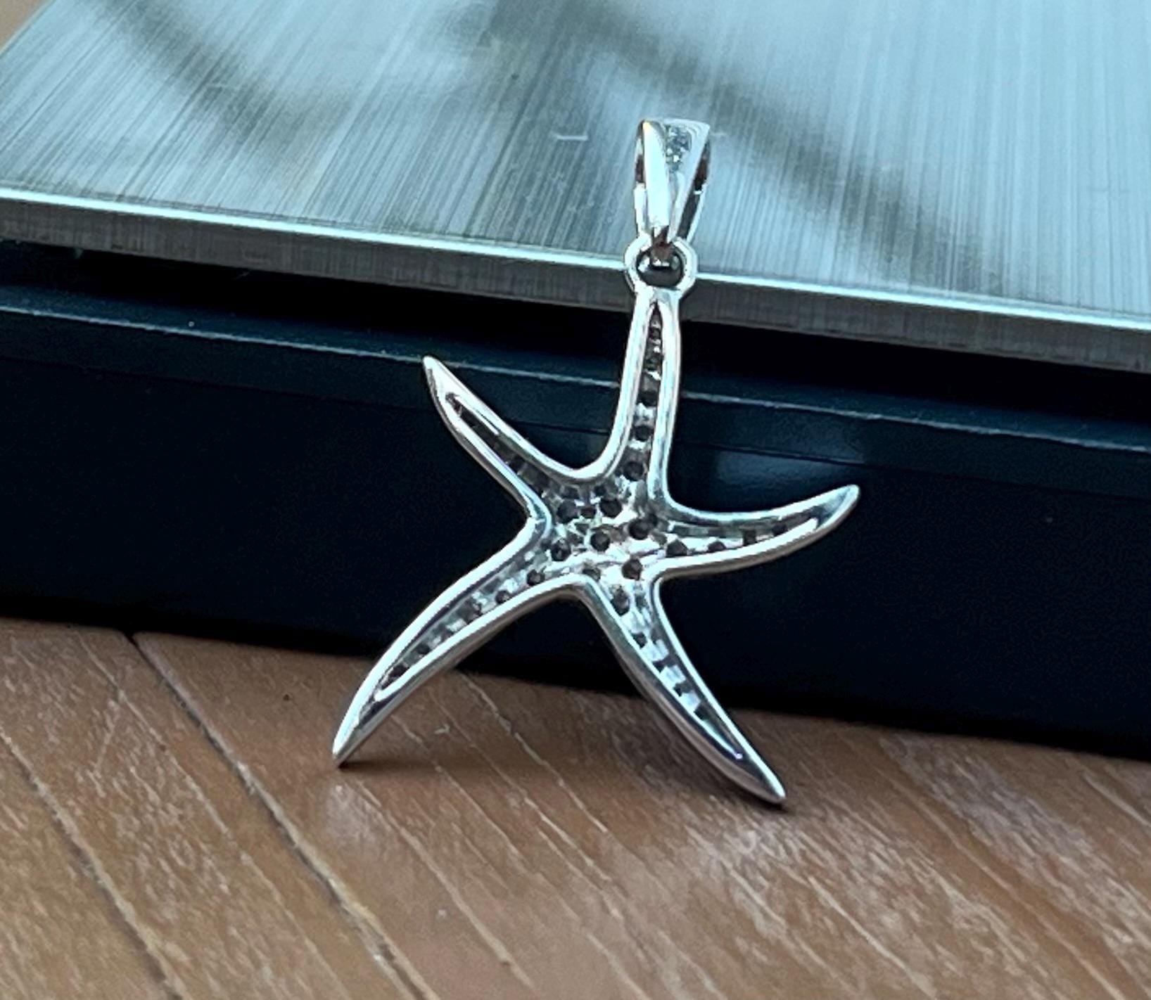 925 Starfish Sterling Silver Pendant Star Fish - Etsy
