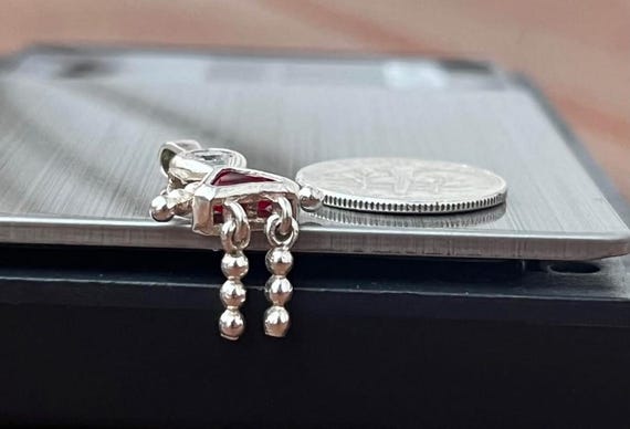 925 Dangle Red Triangle Doll Sterling Silver Trin… - image 4