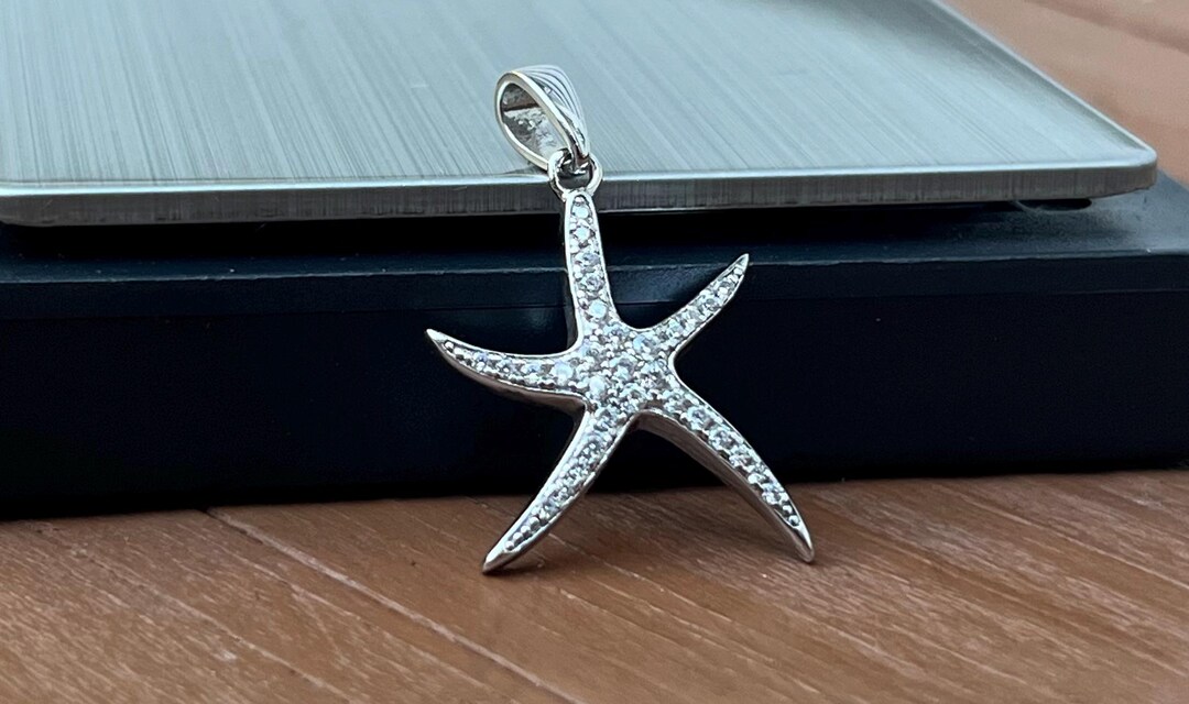 925 Starfish Sterling Silver Pendant Star Fish - Etsy