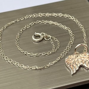925 18” Angel Wing Sterling Silver Pendant Necklace Link Chain