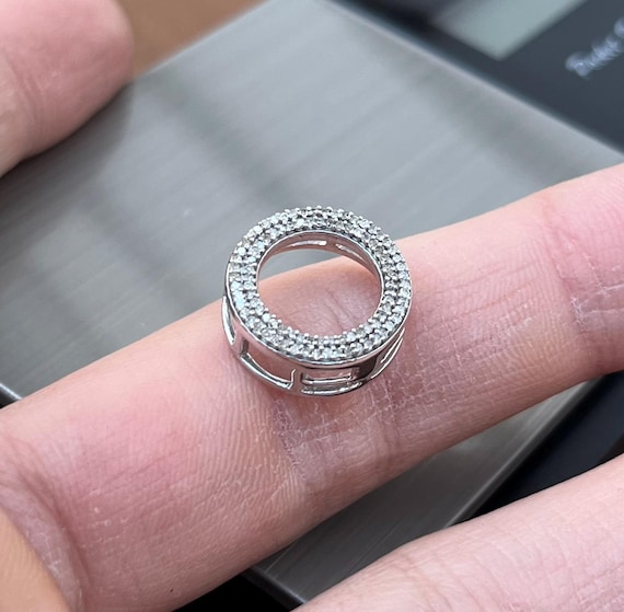 925 Diamond Loop Infinity Inspired Diamond Fine E… - image 1