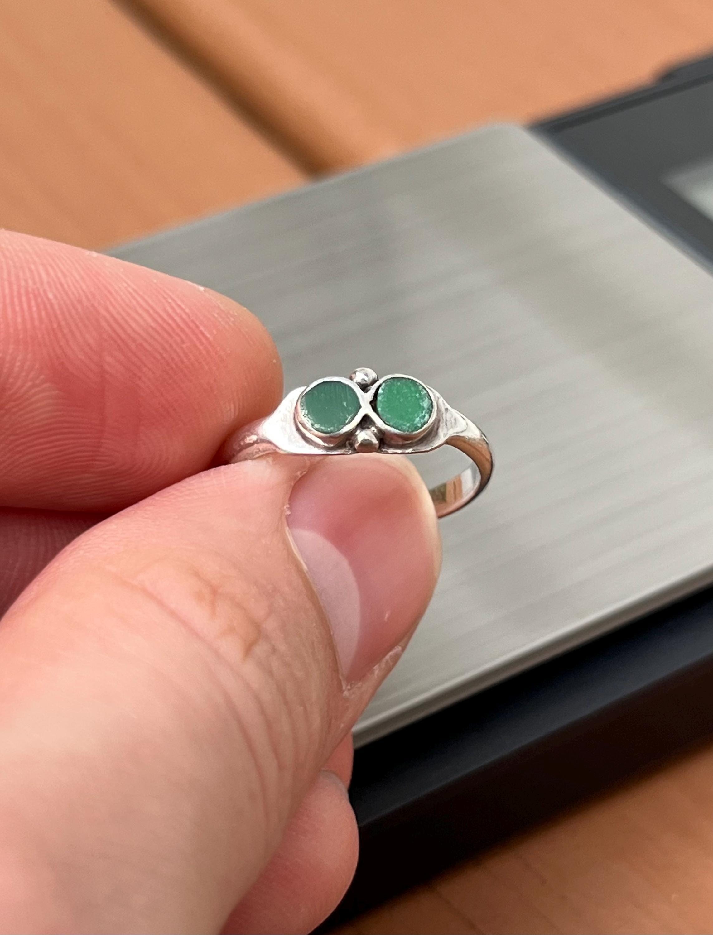 アクセサリー Vintage Silver NAVAJO Malachite Ring 925 Heavy Men's Vintage Navajo Malachite Silver Ring —Men's