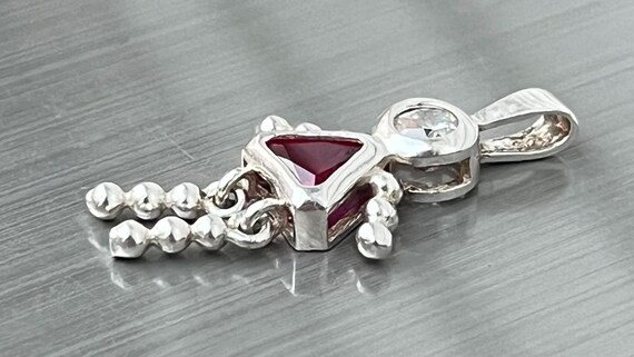 925 Dangle Red Triangle Doll Sterling Silver Trin… - image 9