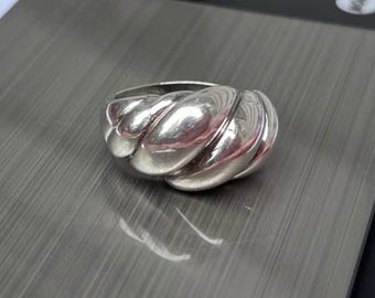 925 Vintage Modernist Wavy Ribbon Ring Sz 6.625 ( 17mm )