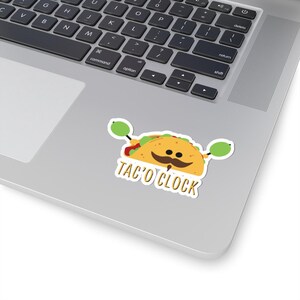 Stickers horloge tacos rigolos, parfaits pour les amateurs de cuisine, cadeaux pour chefs, décoration d'ordinateur portable, cadeaux de fête, décoration de cuisine