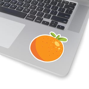 Fröhliche orange Kiss-Cut-Aufkleber - lustige Obst-Vinyl-Aufkleber für Laptops, Journals, Wasserflaschen, Kindergeschenke, Sommerdekor