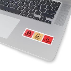 Autocollants découpés dans un baiser de science élémentaire | Décoration de table périodique amusante pour étudiants, enseignants, rentrée des classes, amateurs de sciences, stickers pour ordinateur portable,