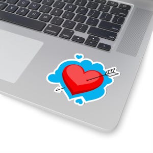 Herz Pfeil Kiss-Cut Aufkleber, süße Aufkleber zum Valentinstag, Laptop Aufkleber, Liebesgeschenk, drücken Sie Ihre Gefühle aus