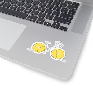 Zitronen Fahrrad Aufkleber in Kiss-Cut - Fröhliche Dekoration für Laptops, Journals, Wasserflaschen, Weihnachtsgeschenke, perfekt für Radfahrer, Sommerspaß
