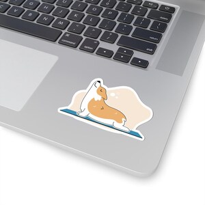 Yoga Corgis Kiss-Cut Aufkleber, süße Hund Vinyl Aufkleber, Planer Aufkleber, dekorative Laptop Aufkleber, Geschenk für Hundeliebhaber