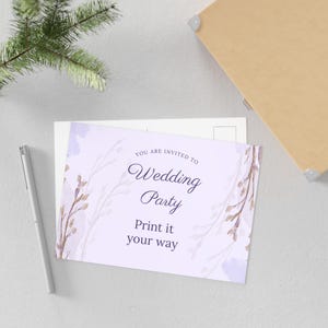 Postal, Tarjeta personalizada de boda de bellas artes minimalistas, Invitación, Guardar la fecha, Nota de agradecimiento, Tarjeta de felicitación, Impresión artística, Evento