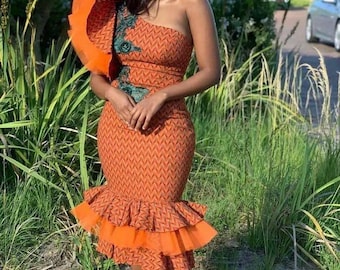 African ankara dress, African anniversary dress, African women's attire, African engagement dress,  African ankara outfit,  Thanksgiving out