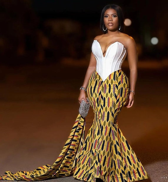 African ankara corset dress, African anniversary corset dress, African women's attire, African engagement dress, African corset dress