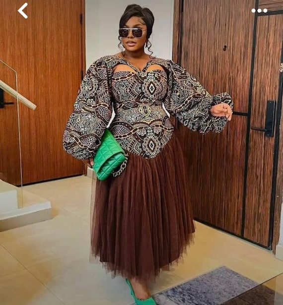 African Ankara Dress, African Anniversary Dress, African Women's Attire, African Engagement Dress, African Women's Clothing, African Prom